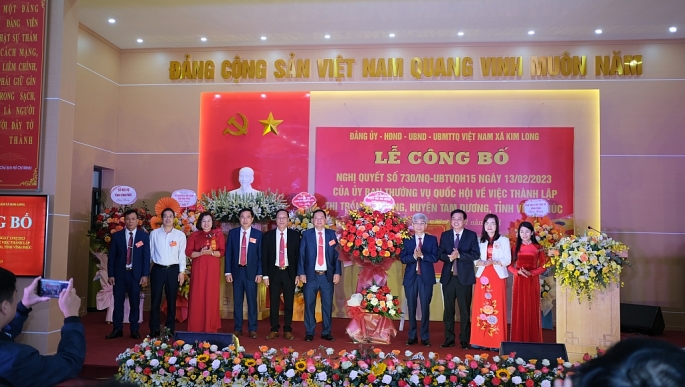 Vĩnh Phúc: Công bố thành lập thị trấn Kim Long, huyện Tam Dương