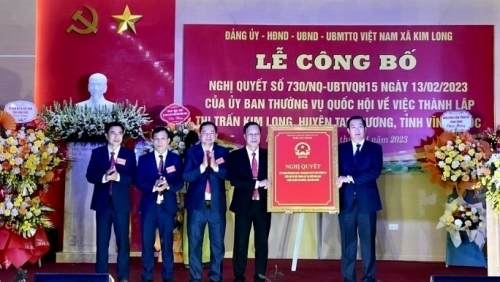 Vĩnh Phúc: Công bố thành lập thị trấn Kim Long, huyện Tam Dương