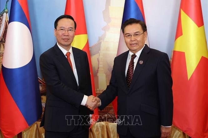 Chủ tịch nước Võ Văn Thưởng hội kiến với Chủ tịch Quốc hội Lào