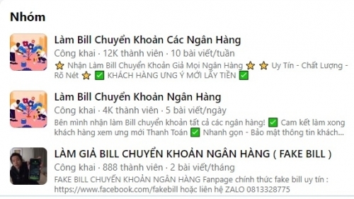 Nở rộ dịch vụ làm giả bill chuyển tiền trên mạng xã hội