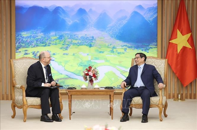 Thủ tướng Phạm Minh Chính tiếp Đại sứ đặc mệnh toàn quyền Liên bang Thụy Sĩ
