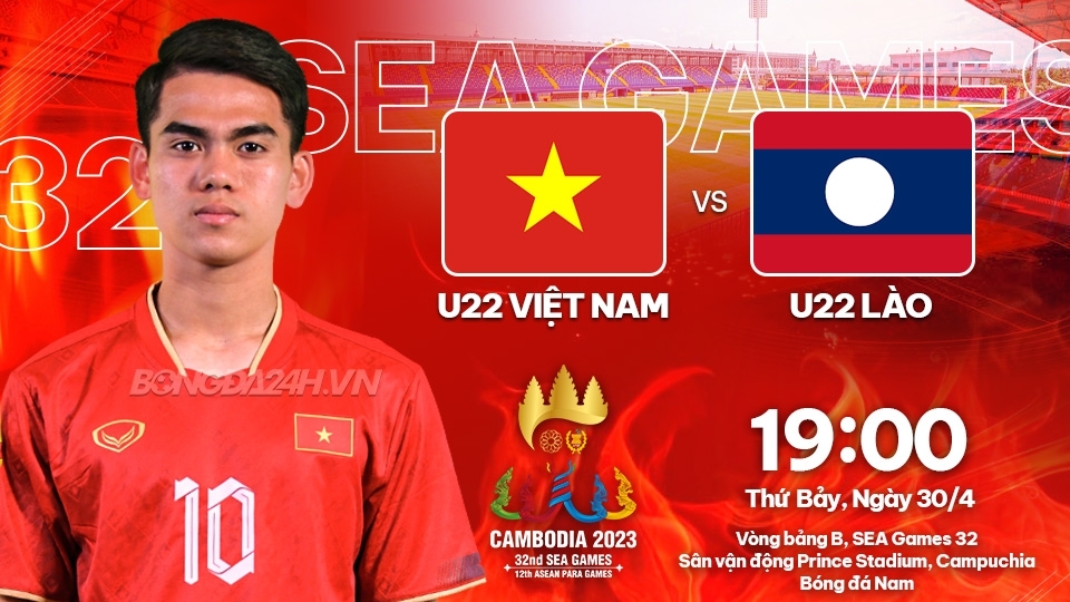 Bóng đá SEA Games 32: Link xem trực tiếp U22 Việt Nam vs U22 Lào, 19h hôm nay 30/4