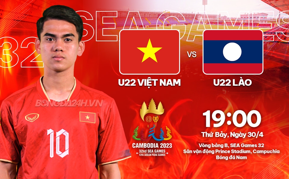 Bóng đá SEA Games 32: Link xem trực tiếp U22 Việt Nam vs U22 Lào, 19h hôm nay 30/4