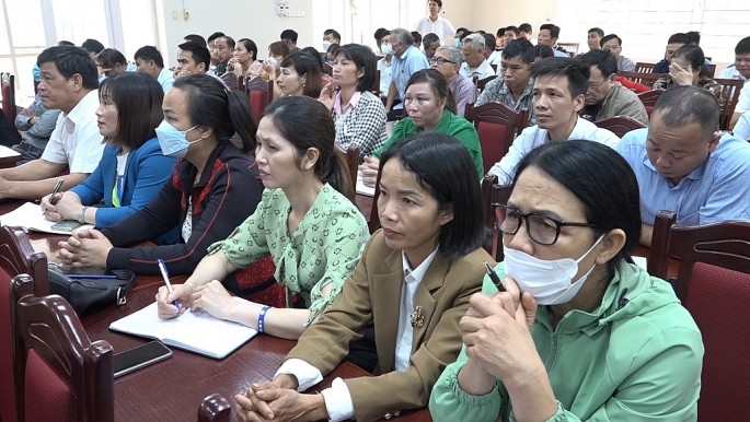 Hội nghị bồi dưỡng nghiệp vụ và kỹ năng tuyên truyền miệng trên địa bàn huyện Ba Vì năm 2023. Ảnh: Bình Minh