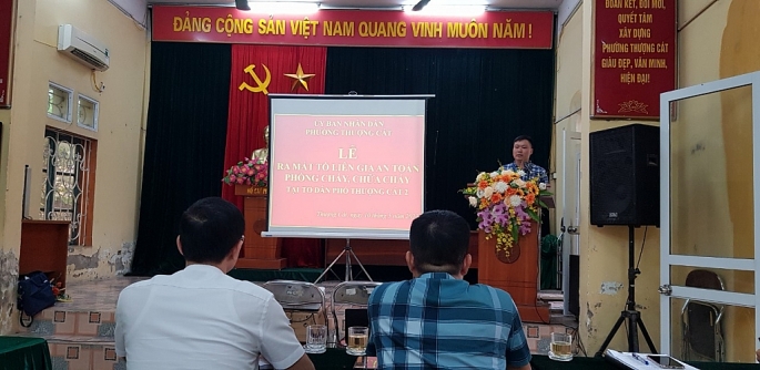 Lễ ra mắt tổ liên gia an toàn PCCC tại Phường Thượng Cát