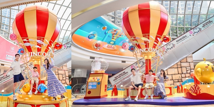 Khinh khí cầu khổng lồ chứa muôn vàn cảm xúc vui tươi tại Vincom Mega Mall Times City là điểm nhấn ấn tượng cho những pose check-in triệu like trên mạng xã hội