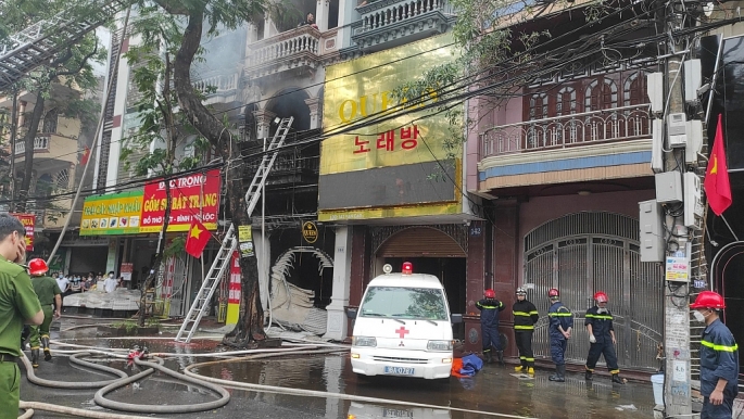 Hiện trường vụ cháy quán bar ở Hải Phòng khiến 3 nạn nhân tử vong.