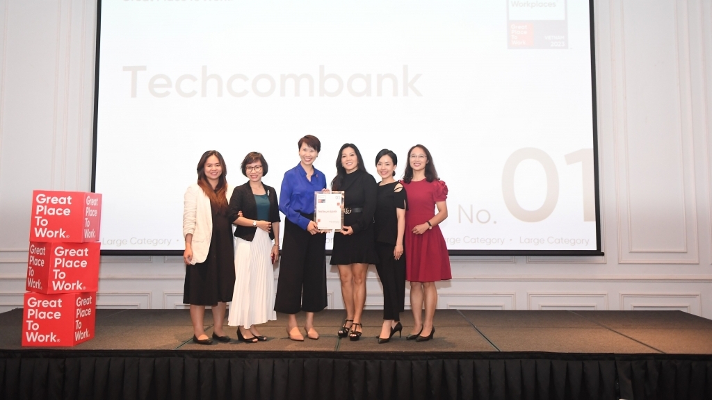 Techcombank - Ngân hàng duy nhất và là quán quân trên Bảng xếp hạng “Nơi làm việc xuất sắc nhất Việt Nam 2023”
