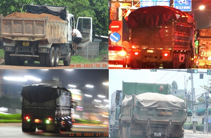 TP Đồng Xoài, tình Phước: Tình trạng xe chở quá tải, vượt chiều cao... vẫn chưa cải thiện