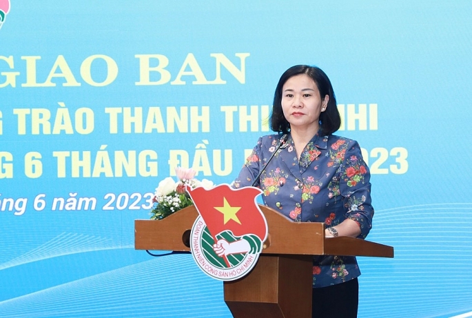 Phó Bí thư Thường trực Thành ủy Nguyễn Thị Tuyến phát biểu chào mừng hội nghị