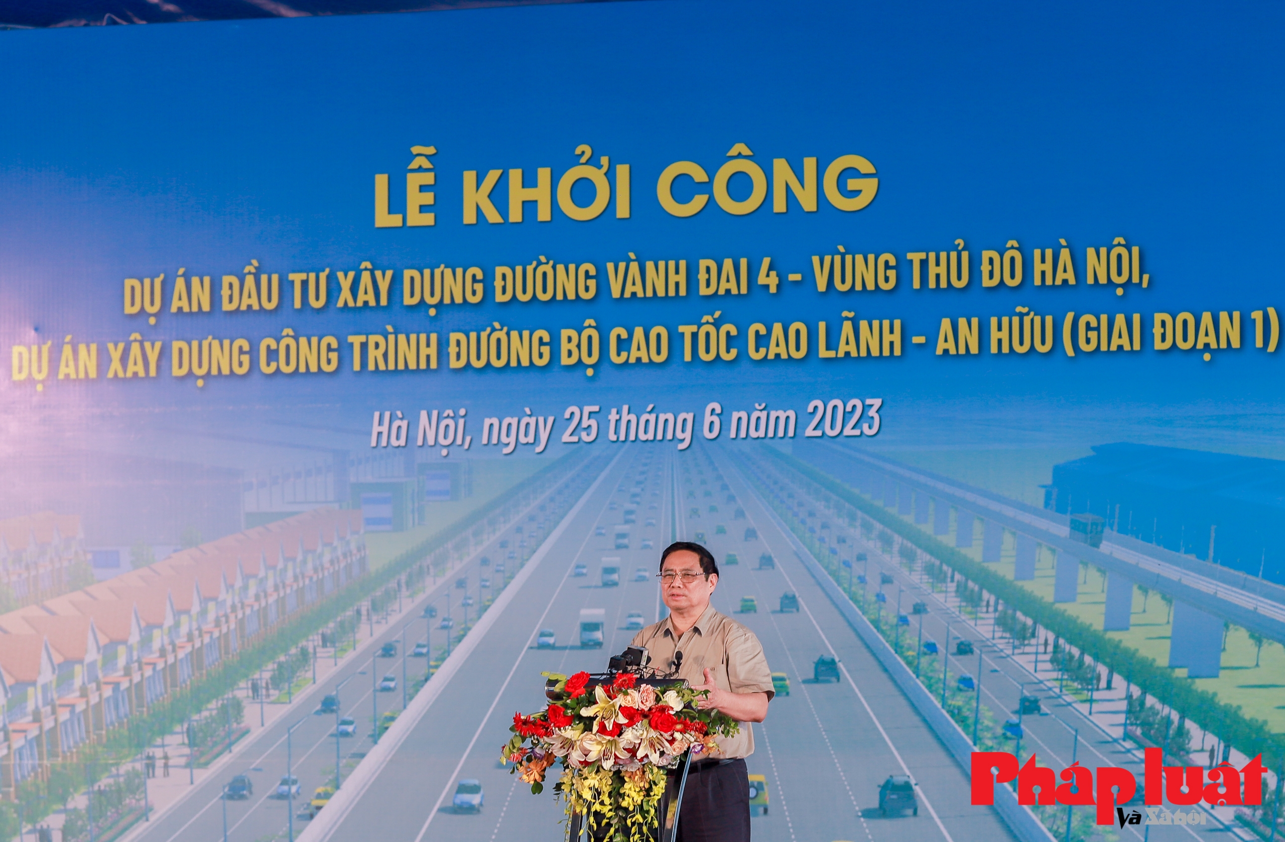 Toàn cảnh lễ khởi công Dự án đầu tư xây dựng đường Vành đai 4 - Vùng Thủ đô Hà Nội
