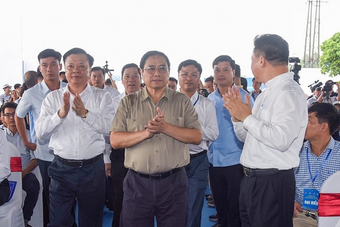 Thủ tướng Phạm Minh Chính dự lễ khởi công Dự án đầu tư xây dựng đường Vành đai 4 -Vùng Thủ đô Hà Nội.