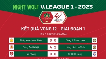 Kết quả và bảng xếp hạng V-League sau vòng 12