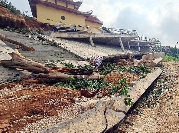 Vĩnh Phúc: “Tái diễn” tình trạng sạt lở công trình kè sông Phó Đáy