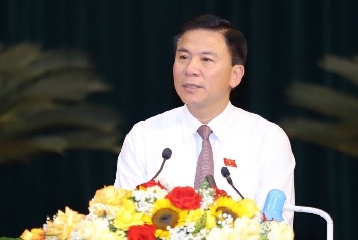 ông Đỗ Trọng Hưng, Ủy viên Trung ương Đảng, Bí thư Tỉnh ủy, Chủ tịch HĐND tỉnh Thanh Hoá phát biểu khai mạc