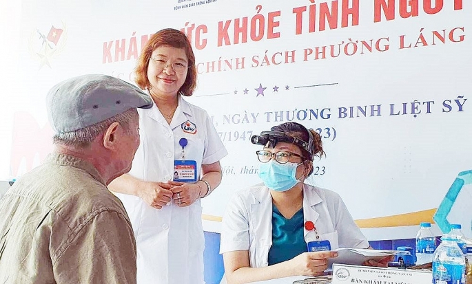 Khám sức khỏe miễn phí cho người có công tại phường Láng Thượng