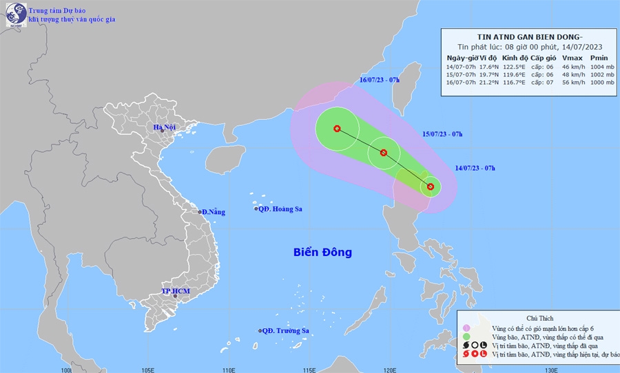 Biển Đông chuẩn bị đón áp thấp nhiệt đới