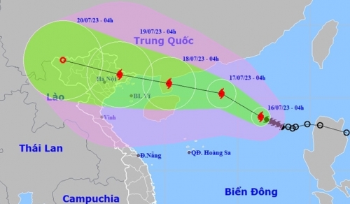 Bão số 1 tiếp tục mạnh thêm, di chuyển theo hướng Tây Bắc