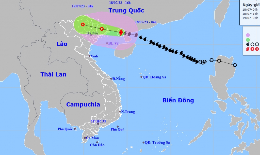 Bão số 1 đang cách Móng Cái khoảng 140km, Hà Nội mưa to và dông