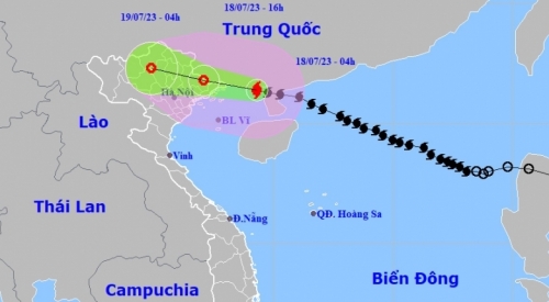 Bão số 1 đang cách Móng Cái khoảng 140km, Hà Nội mưa to và dông