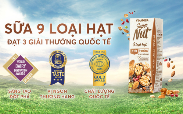 Sữa 9 Loại Hạt Vinamilk Super Nut dành 3 giải thưởng quốc tế (Ảnh: Vinamilk)