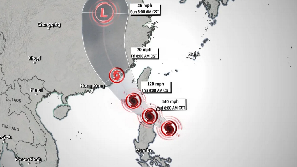 Trung Quốc nâng cảnh báo đỏ với bão Doksuri