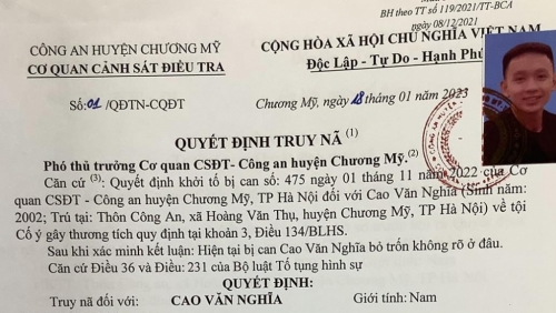 Truy nã đối tượng mang hung khí đi "giải quyết" mâu thuẫn