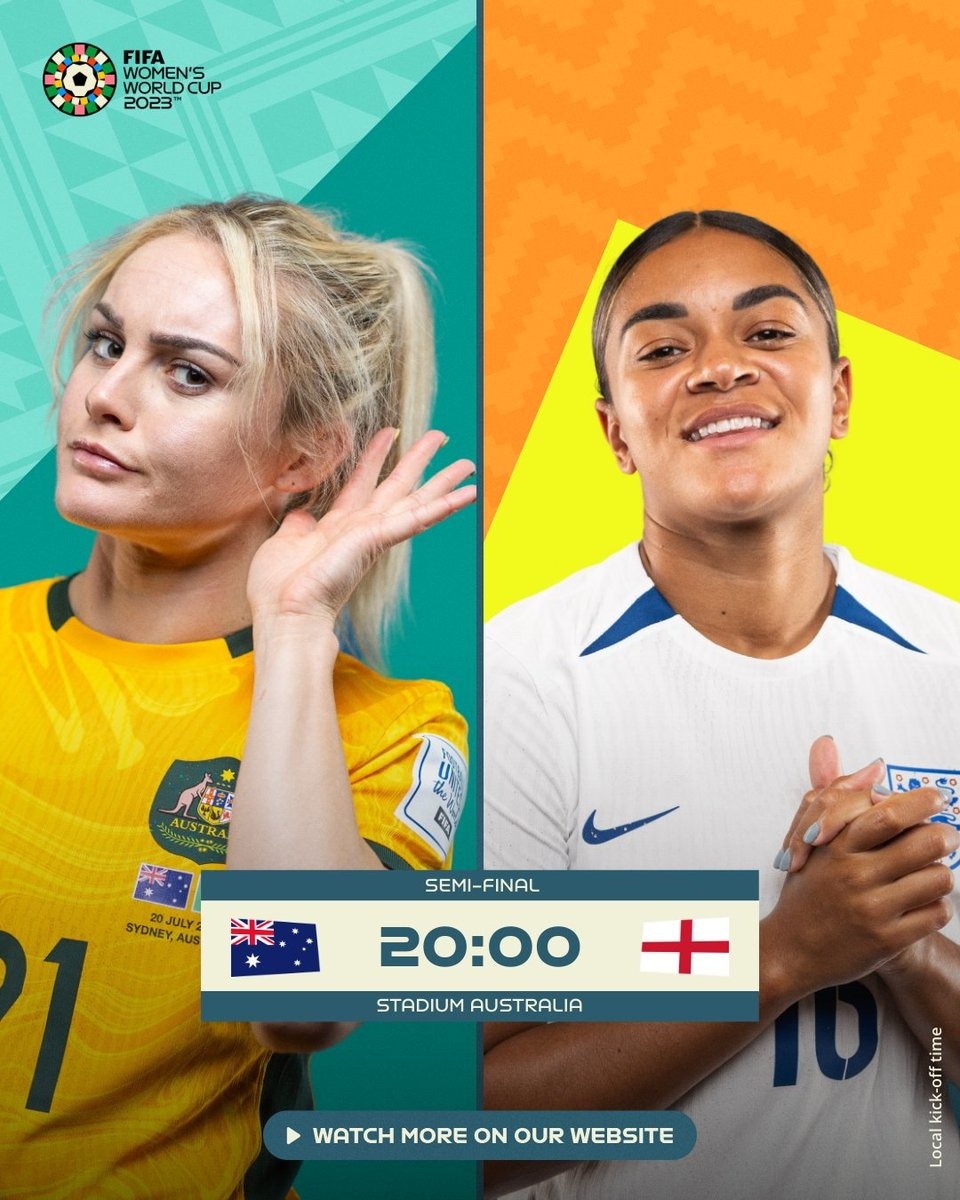 Xem trực tiếp trận bán kết 2 World Cup nữ 2023, Anh vs Australia ở đâu, trên kênh nào?