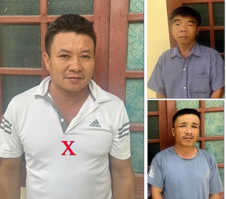 Đối tươngj Lê Văn Định (X) cùng 2 người đàn ông xuất hiện trong Clip hành hung nam thanh niên nằm bất tỉnh trên quốc lộ (ảnh CATH)