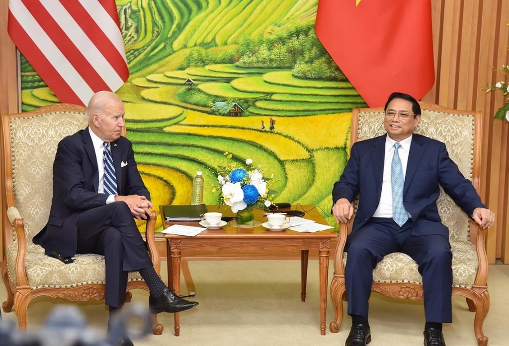 Thủ tướng Phạm Minh Chính hội kiến Tổng thống Hợp chúng quốc Hoa Kỳ Joe Biden