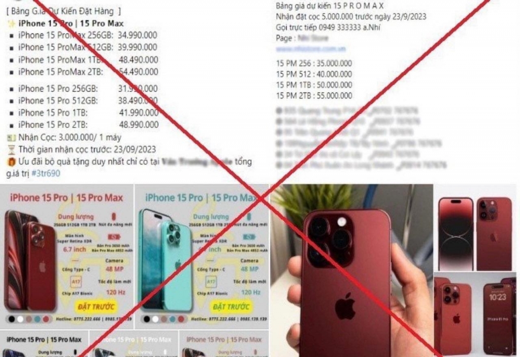 Thận trọng khi đặt cọc mua điện thoại iPhone 15 mới