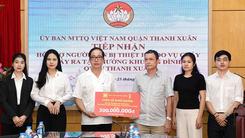 Bảo Tín Minh Châu hỗ trợ gia đình các nạn nhân vụ cháy chung cư mini