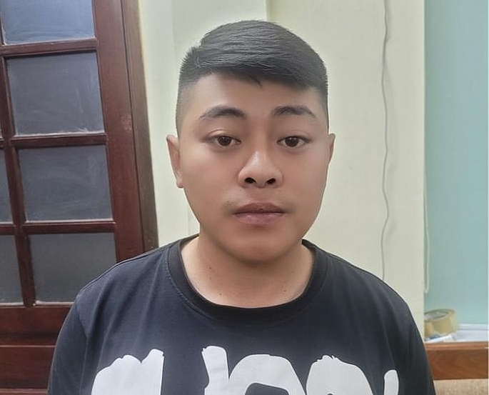 Hoàng Minh Đức tại cơ quan công an. Ảnh: Công an Hạ Long