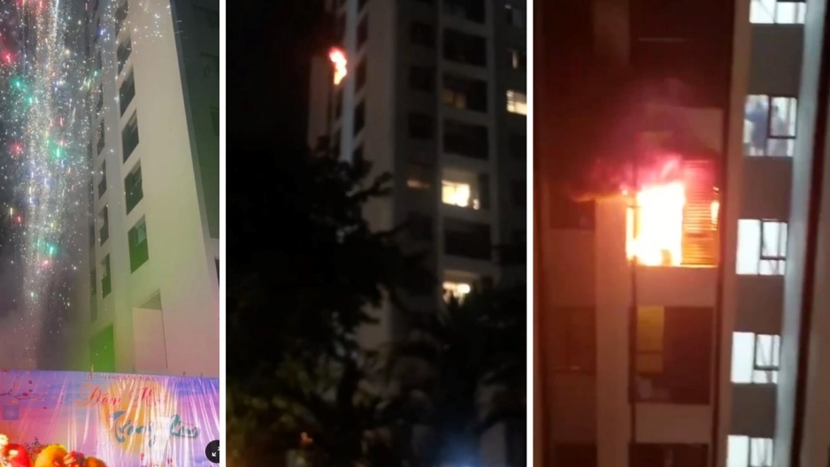 Cháy căn hộ chung cư ở Hà Nội nghi do bắn pháo hoa mừng Đêm hội trăng rằm