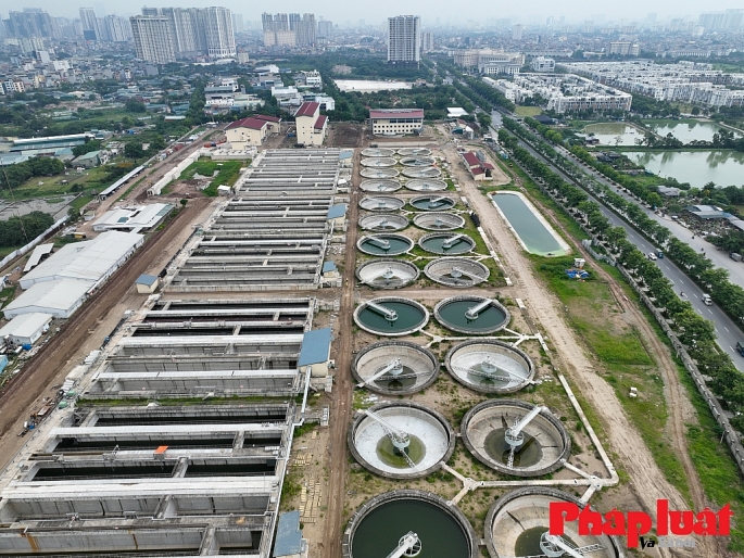 Dự án nhà máy xử lý nước thải Yên Xá được khởi công từ tháng 10/2016, với tổng diện tích 13,8ha, mức đầu tư hơn 16.000 tỷ đồng Ảnh: Khánh Huy