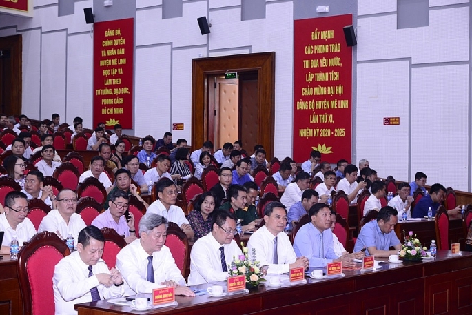 Các đại biểu tham dự tại Hội nghị hợp tác thúc đẩy chuyển đổi số TP Hà Nội Ảnh: Phạm Hùng