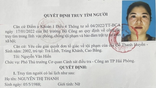 Công an Hải Phòng truy tìm người phụ nữ bị tố lừa đảo chiếm đoạt tài sản