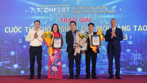 Trao giải cuộc thi Khởi nghiệp đổi mới sáng tạo Hà Nội năm 2023