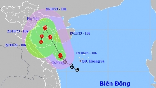 Áp thấp nhiệt đới mạnh lên thành bão, cách Quảng Trị - Quảng Ngãi khoảng 150km