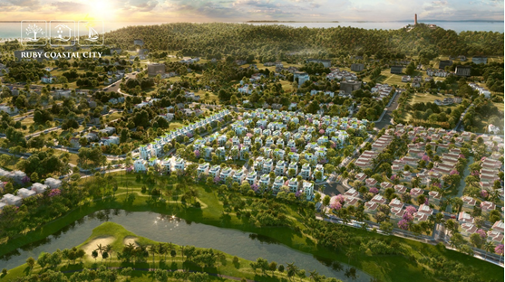 Tọa lạc ở trung tâm quận Đồ Sơn, quần thể Ruby Coastal City gây ấn tượng với địa thế hiếm có khó tìm “lưng tựa núi Rồng, mặt hướng biển Đông”.