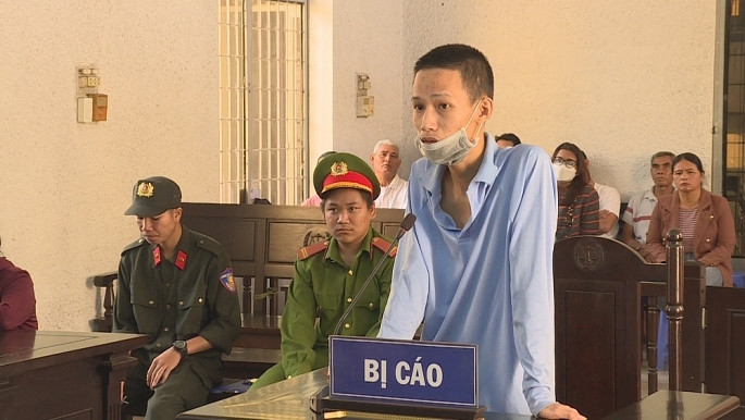 Bị cáo Đỗ Quang Mạnh tại tòa	Ảnh: Tuấn Long