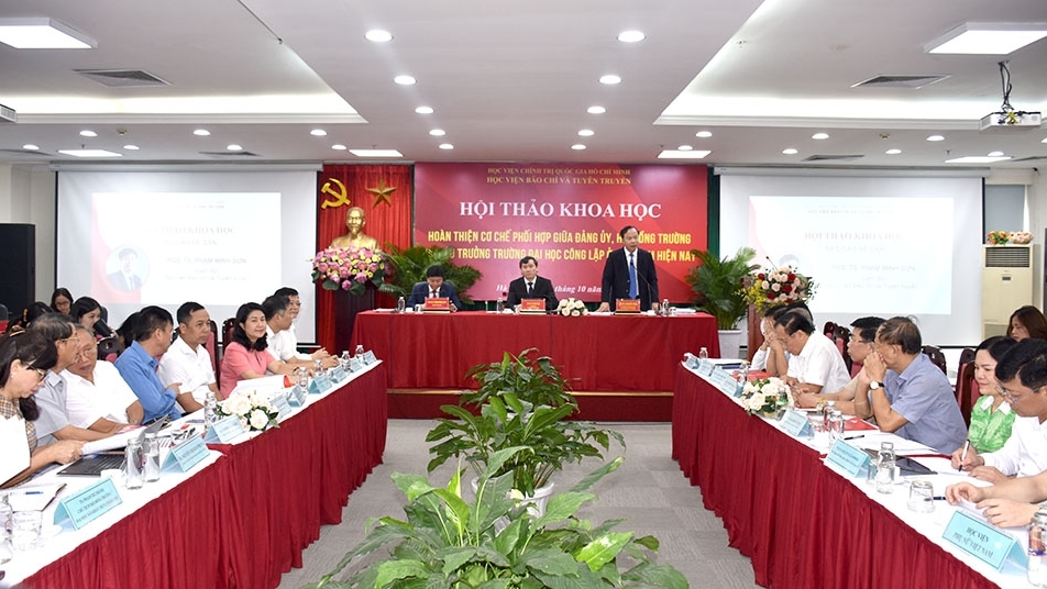 "Hoàn thiện cơ chế phối hợp giữa Đảng ủy, Hội đồng trường và Hiệu trưởng trường đại học công lập ở Việt Nam hiện nay"