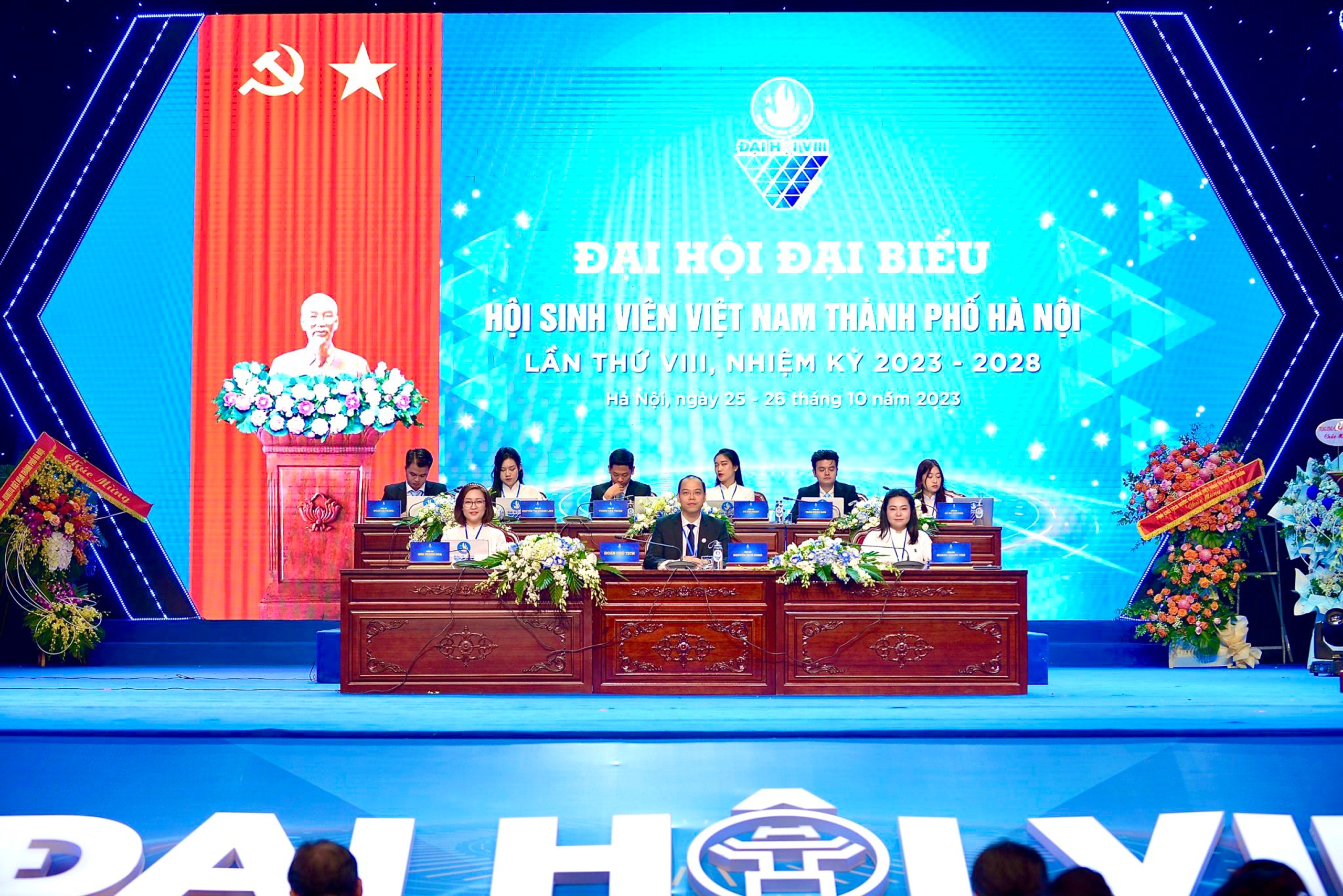 Toàn cảnh Ðại hội đại biểu Hội Sinh viên Việt Nam thành phố Hà Nội lần thứ VIII