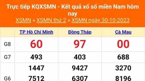 XSMN - Kết quả xổ số miền Nam hôm nay 30/10/2023 - KQXSMN 30/10