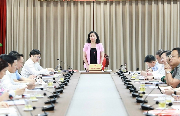 Phó Bí thư Thường trực Thành ủy Nguyễn Thị Tuyến phát biểu kết luận hội nghị.