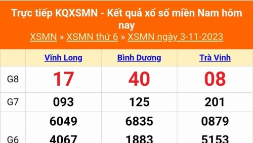 XSMN - Kết quả xổ số miền Nam hôm nay 4/11/2023 - KQXSMN 4/11