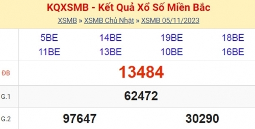 KQXSMB - Kết quả xổ số miền Bắc hôm nay 5/11/2023 - XSMB 5/11