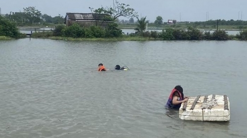 Cảnh tượng thương tâm của một người phụ nữ khi đi mò cua, bắt ốc