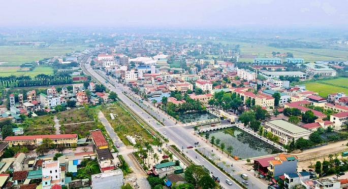 Một góc huyện Phú Xuyên (TP Hà Nội) nhìn từ trên cao. Ảnh: Q.T