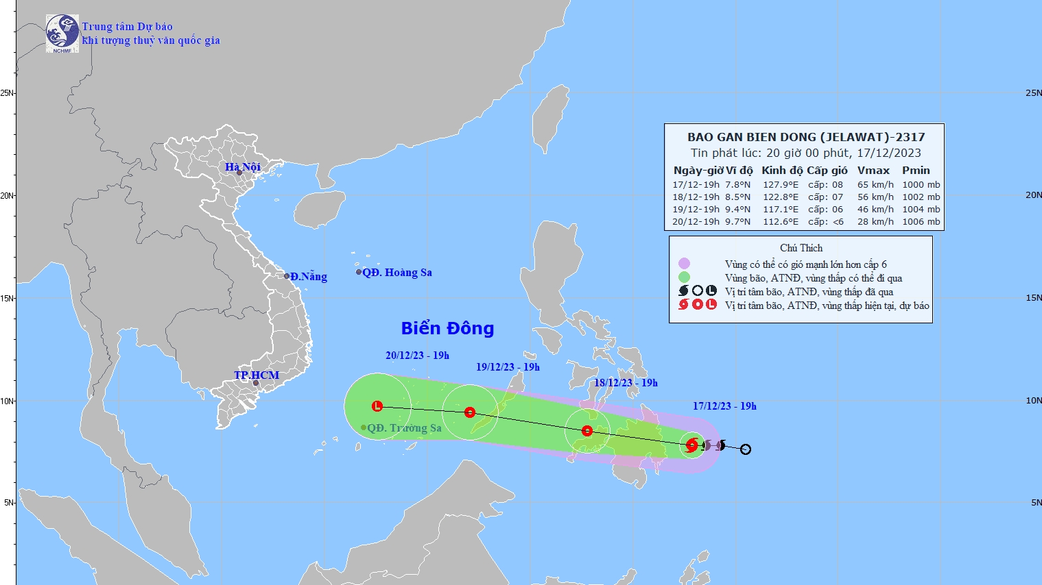Thông tin mới nhất về cơn bão JELAWAT gần biển Đông